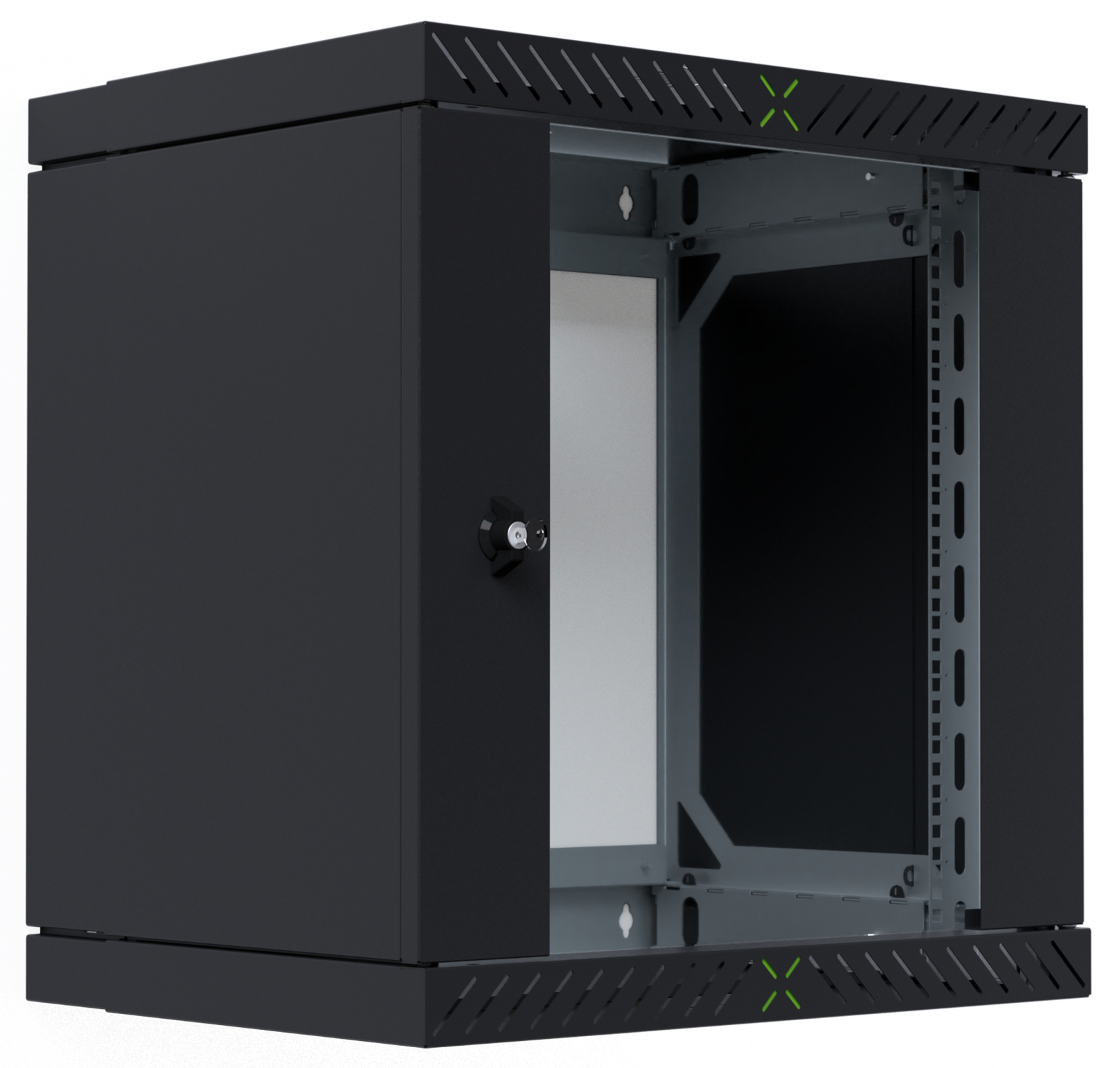 Wandschrank 19" X-Rack 12 HE, 600x600x400-600(HxBxT),schwarz