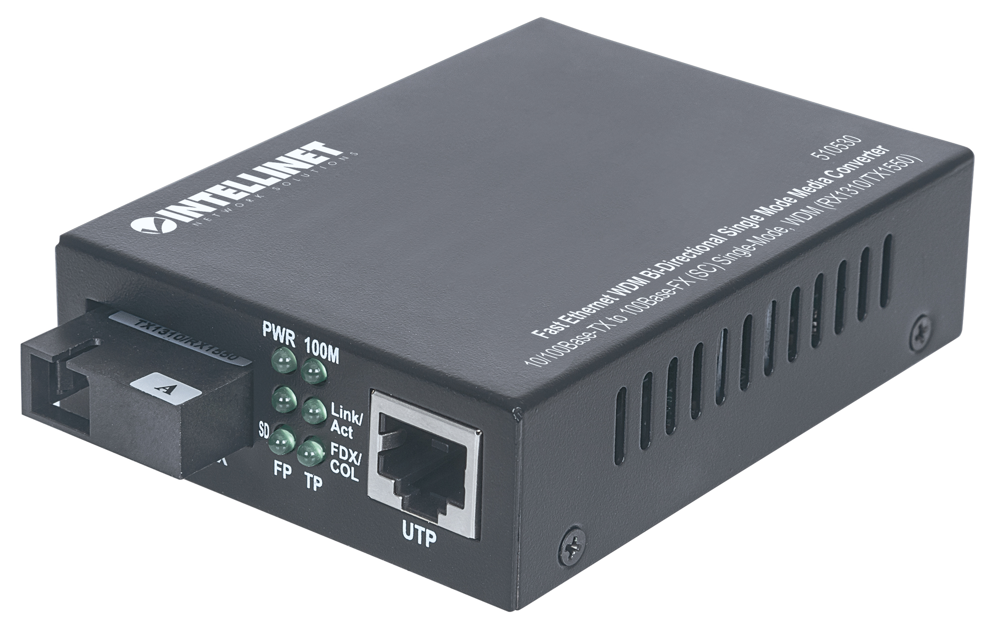 LWL Converter WDM 10/100Base-TX auf 100Base-FX (SC) Singlemode, 20 km