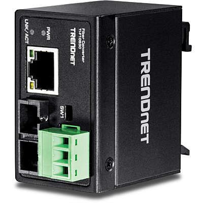 Industrie Singlemode Converter 10/100 Mbps auf LX SC, 30 km, DIN Rail, TI-F10S30