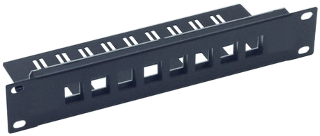 Patchpanel 10"   unbestückt   8 Port, Keystone schwarz,  1HE