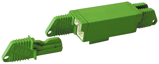 LWL-Kupplung E2000/APC duplex singlemode, grün