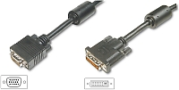 DVI Kabel 24+5 auf VGA   2,0 m15 pol. HD Stecker