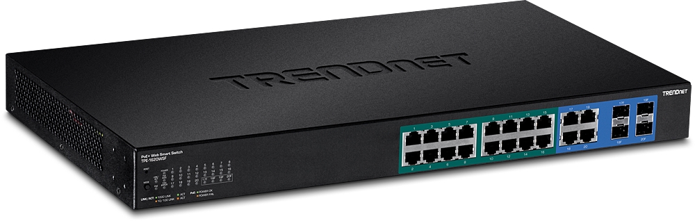 16+4 Port SFP PoE+ Gigabit Switch,  Powerbudget 370 Watt, TPE-1620WSF