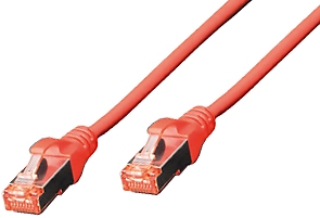 Patchkabel S/FTP    0,5 m     RJ45 St. 1:1  rot; Cat. 6