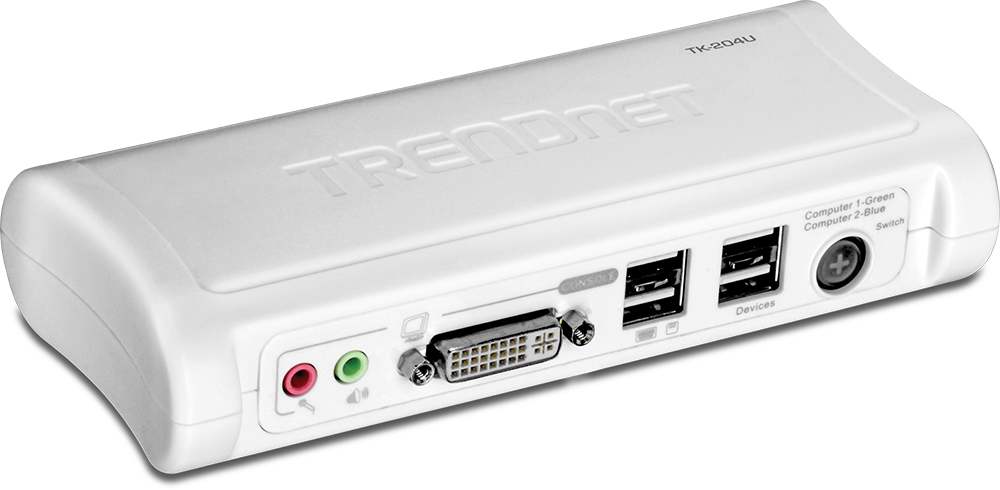 2 Port KVM-Switch DVI, USB, inkl. Kabelsätze, TK-204UK