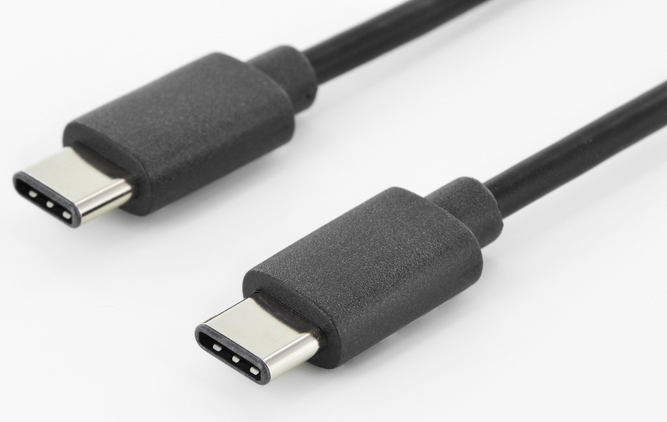 USB 2.0 Anschlusskabel, Type-C St. - Type-C St., 1.0m, 3A, 480MB, sw