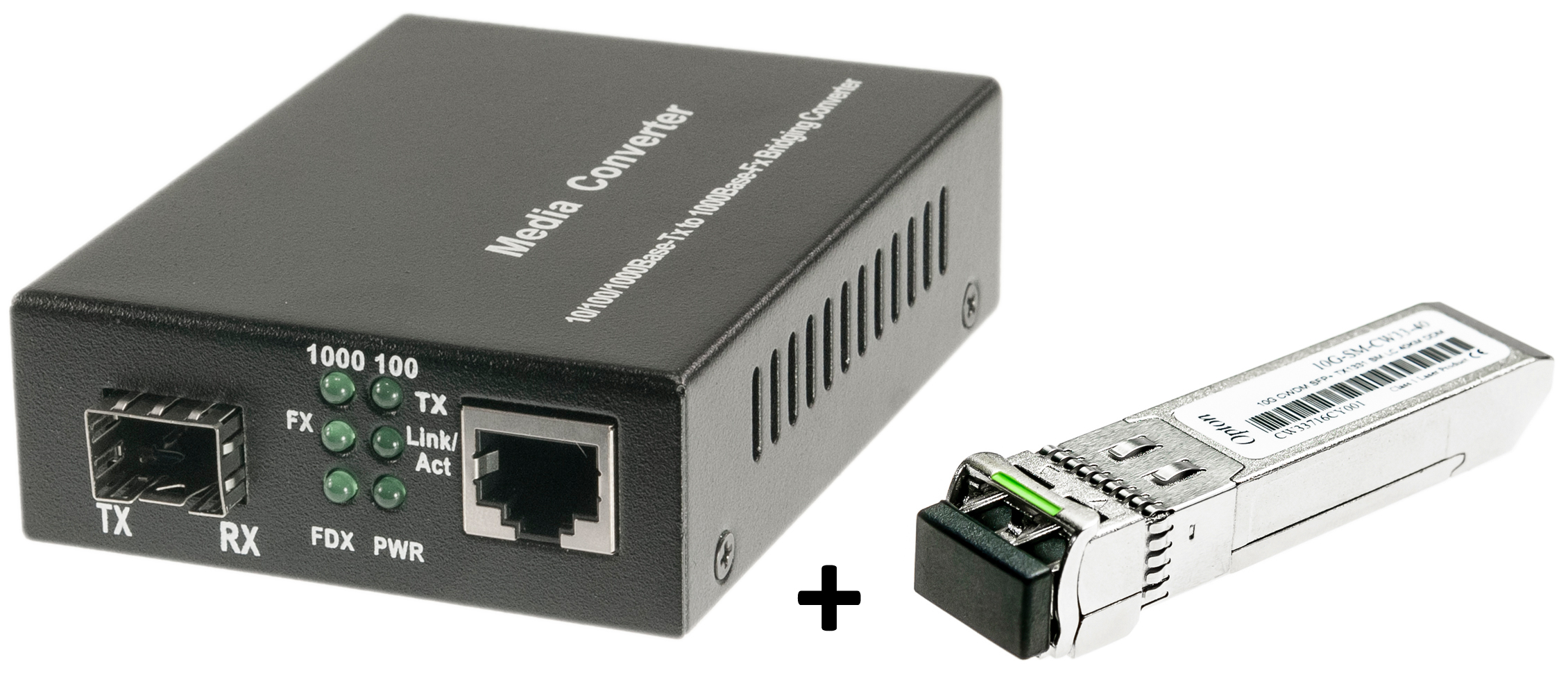Medienconverter 10/100/1000Mbps mit SFP Modul LC Multimode bis 550 m