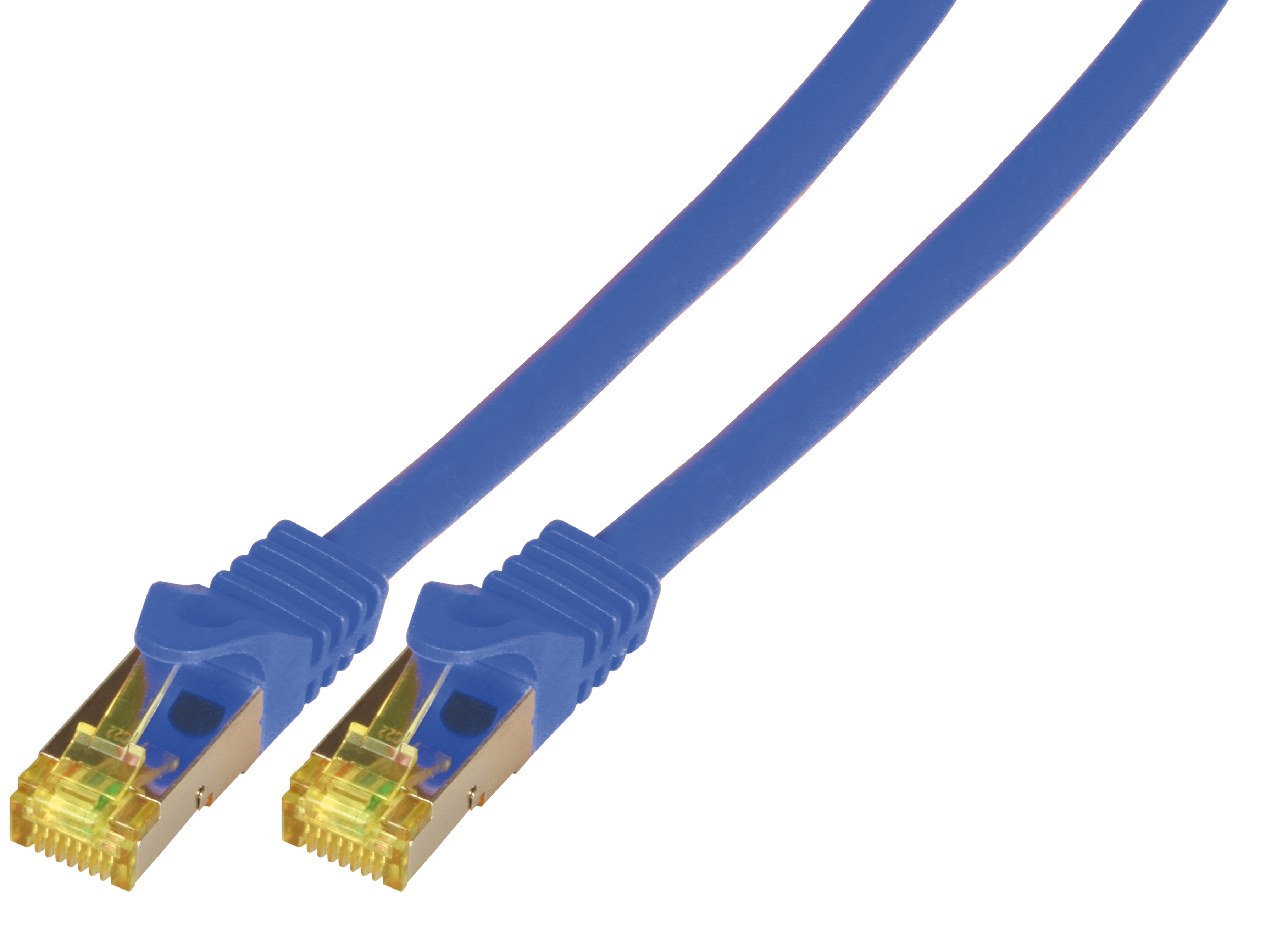 Patchkabel S/FTP 10,0 m Cat.6ARJ45 St. blau, Klippschutz