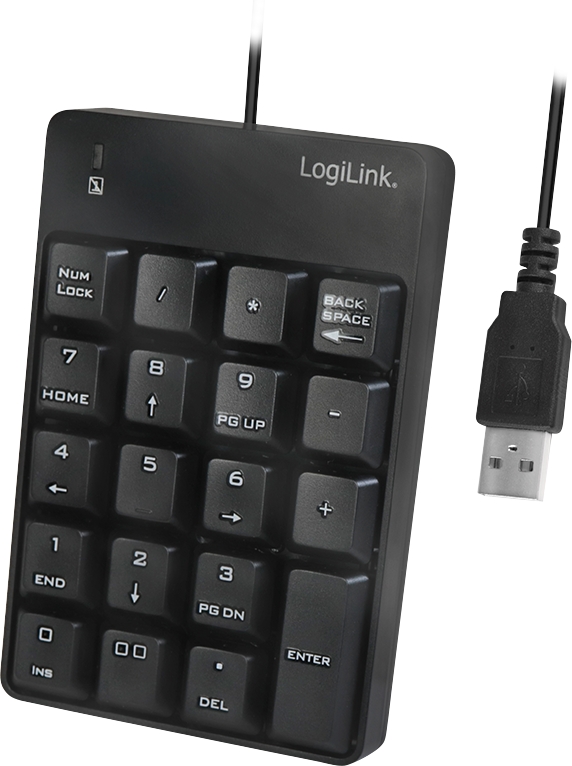 Numerische Zusatztastatur     mit USB Anschluß