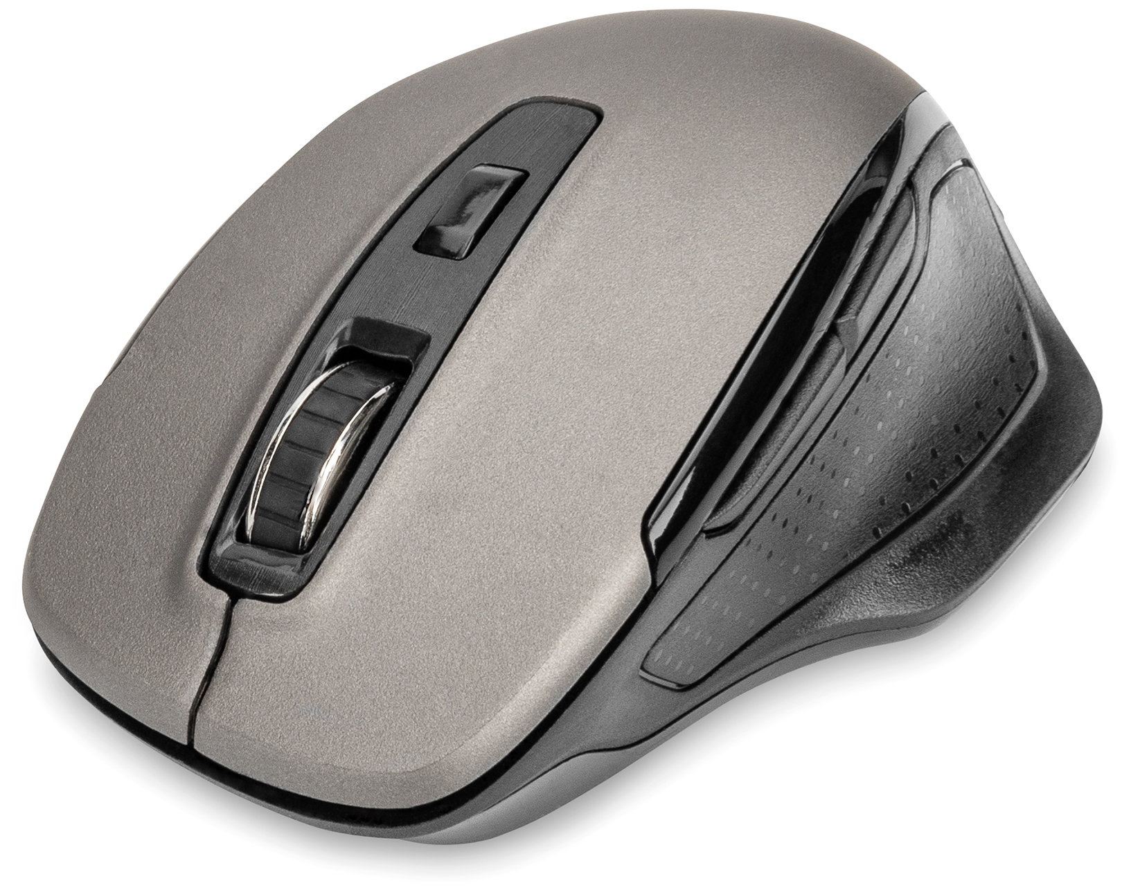 Wireless Optical Mouse, 6 Tasten, ergonomische, 2.4 GHz 800/1000/1600 Dpi, Schwarz-Grau