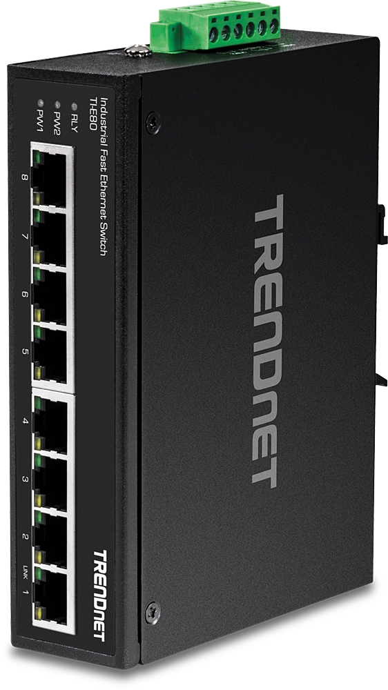 8 Port Fast Ethernet Industrie Switch, IP30, TI-E80