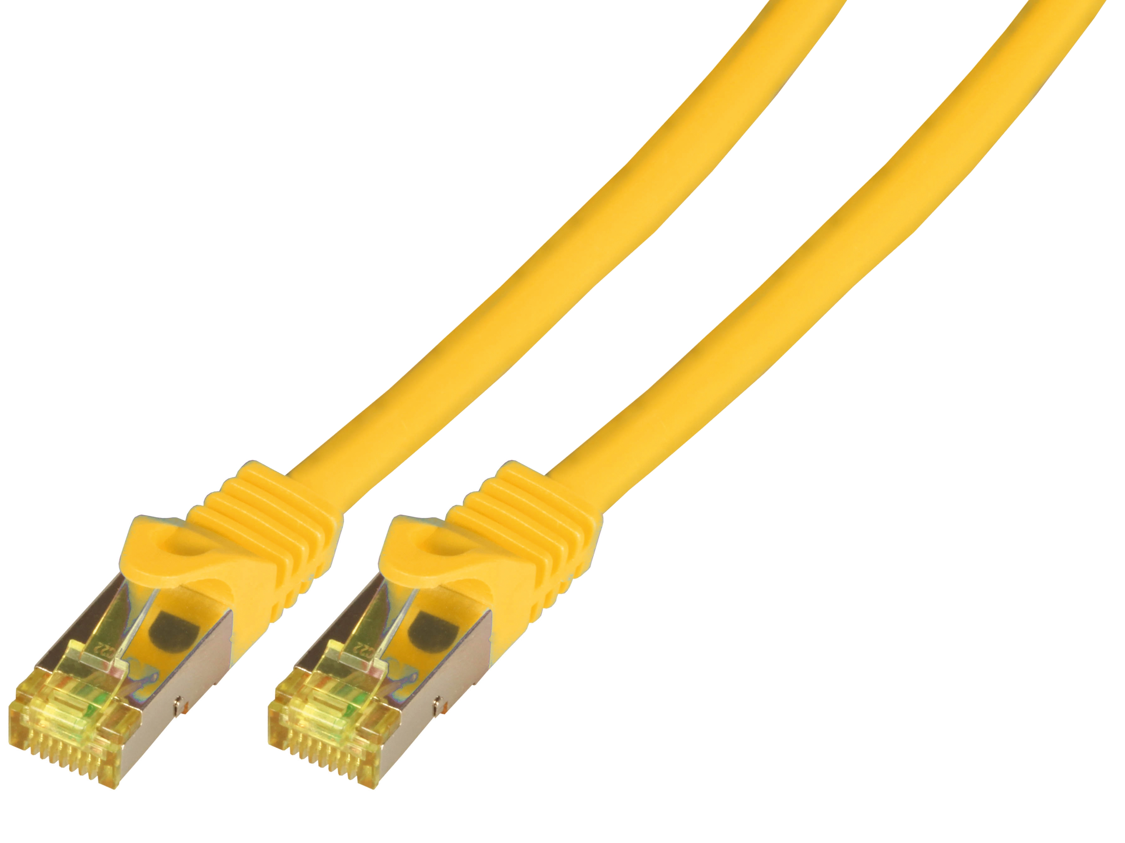 Patchkabel S/FTP  0,5 m Cat.6ARJ45 St. gelb, Klippschutz