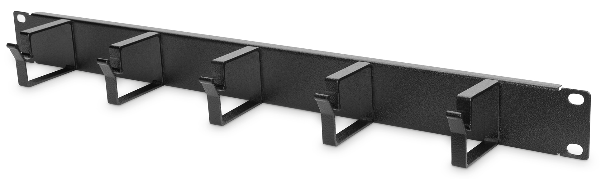 Rangierpanel 19" 1HE schwarz  mit 5 Kabelbügeln Metall