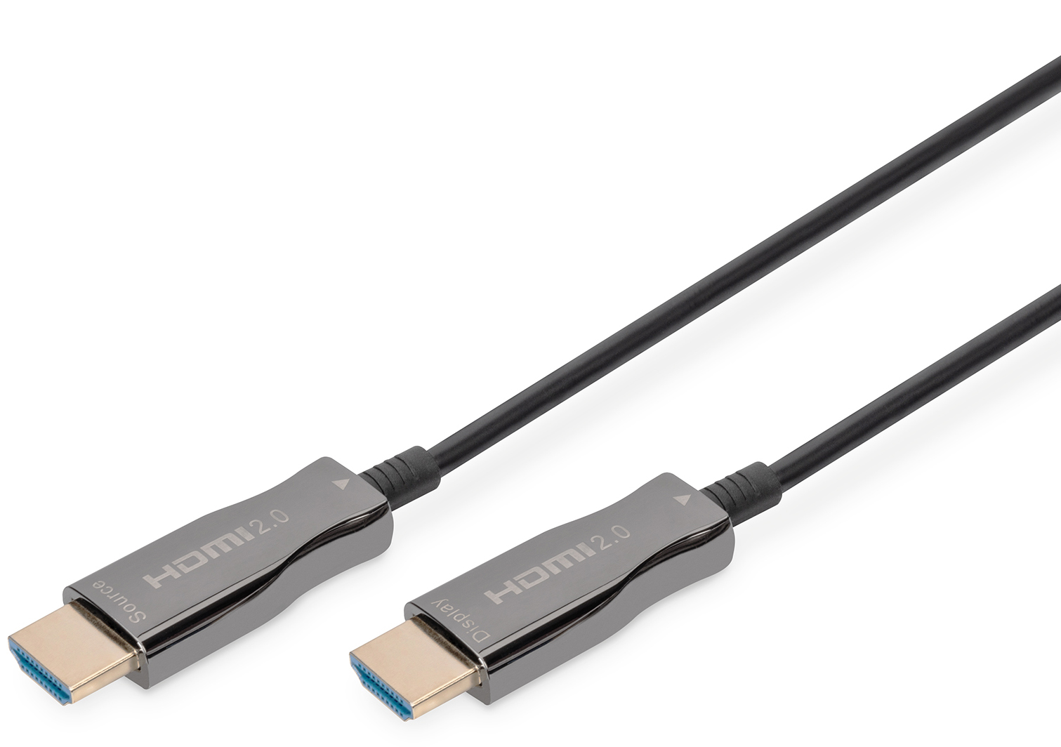 Optisches HDMI High-Speed Kabel Typ A, St./St., 10 m, Hybridkabel (Kupfer u. POF)