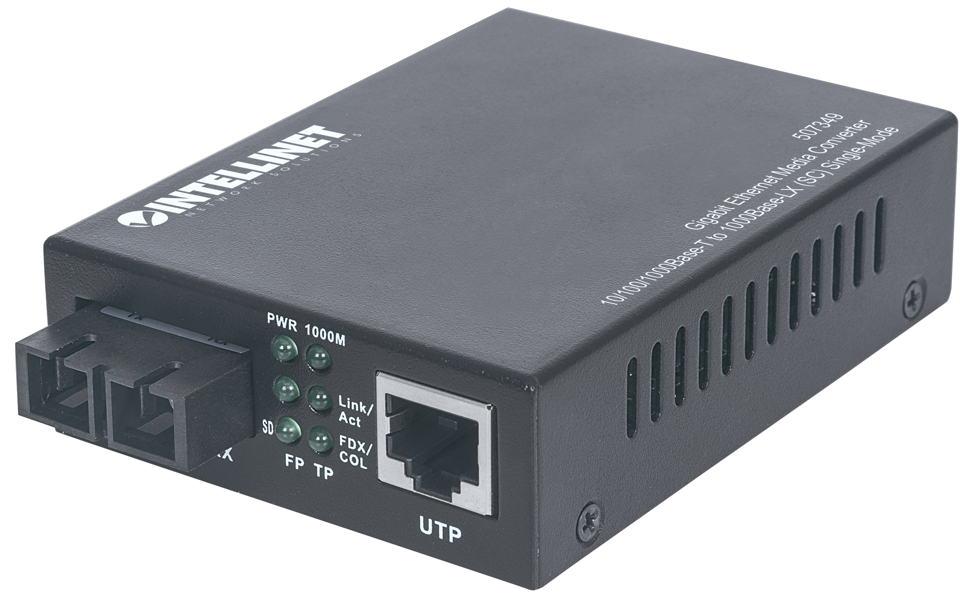 Fiber Optic Converter Gigabit 10/100/1000BaseT auf 1000BaseLX (SC),  Singlemode 20 km