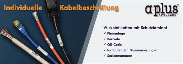 Aufwand und Material für beidseitige Kabelkennzeichnung mit laminiertem Wickeletikett