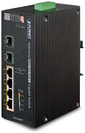 4+2 Port Gigabit Industrie PoE+ Switch, IP30, IGS-624HPT