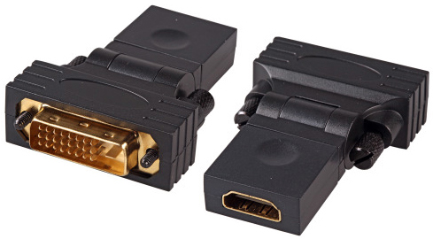 HDMI/DVI Adapter TypA Bu./DVI-D 24+1 St. Winkel 180° schwenkbar