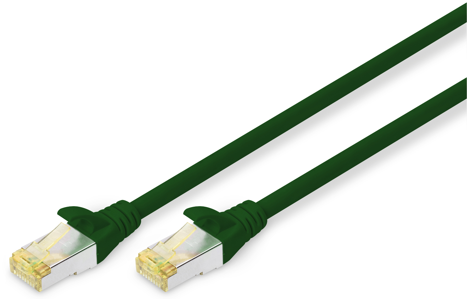 Patchkabel S/FTP  5,0 m Cat.6ARJ45 St. grün, Klippschutz