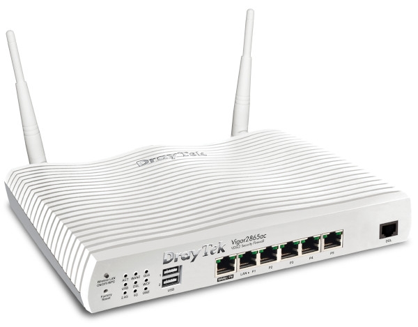 Router Dual-WAN ADSL2/35b/VDSL ink. Modem,VPN, Firewall, WLAN 802.11ac, Vigor 2865ac