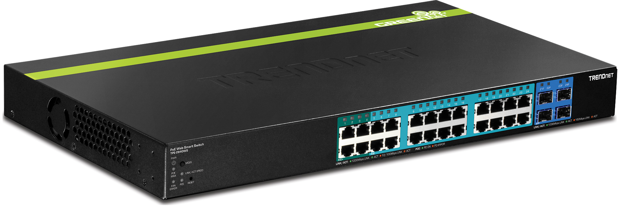 24 Port Gigabit PoE+ Switch, 19", TPE-2840WS