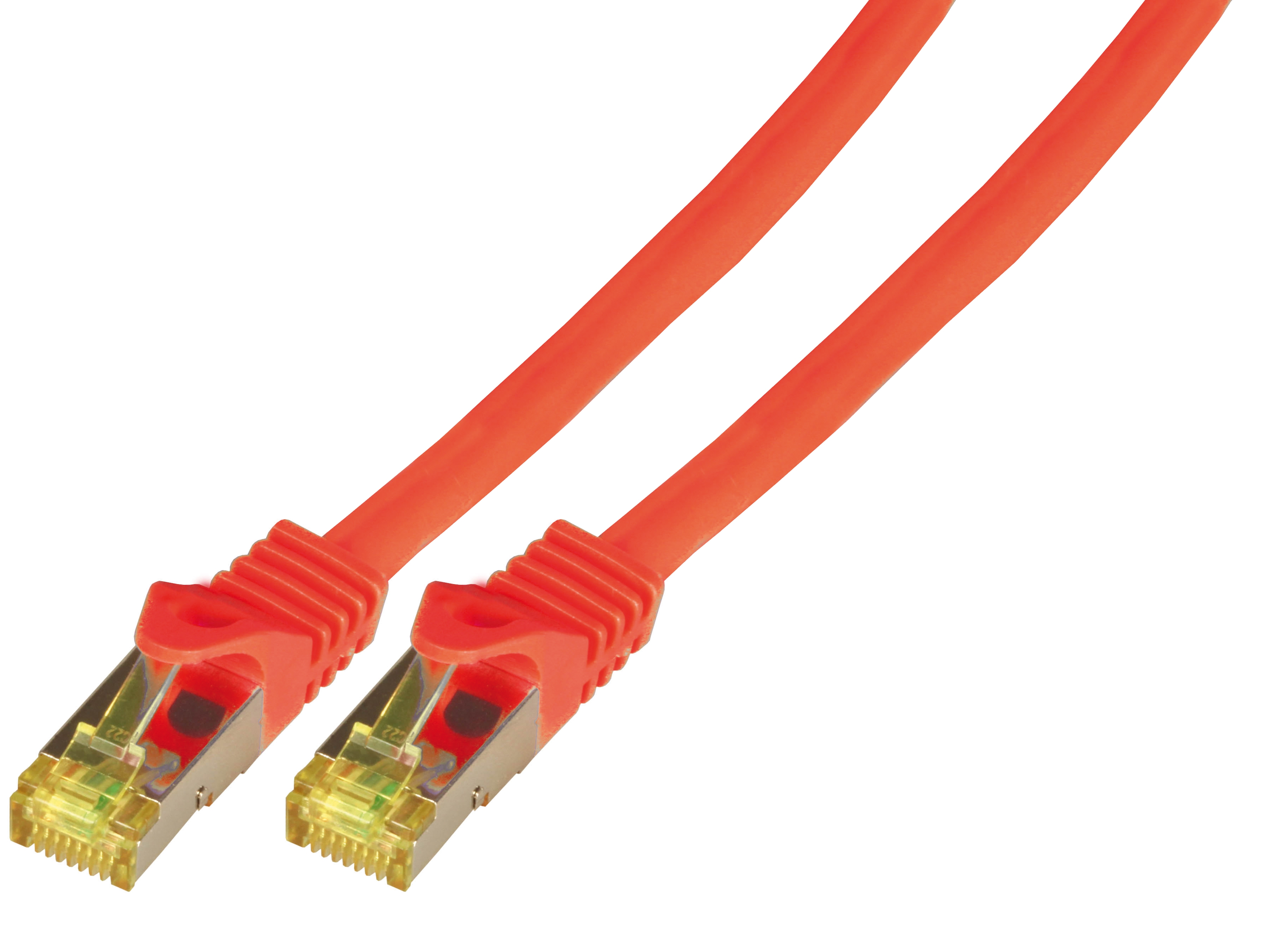 Patchkabel S/FTP  2,0 m Cat.6ARJ45 St. rot, Klippschutz