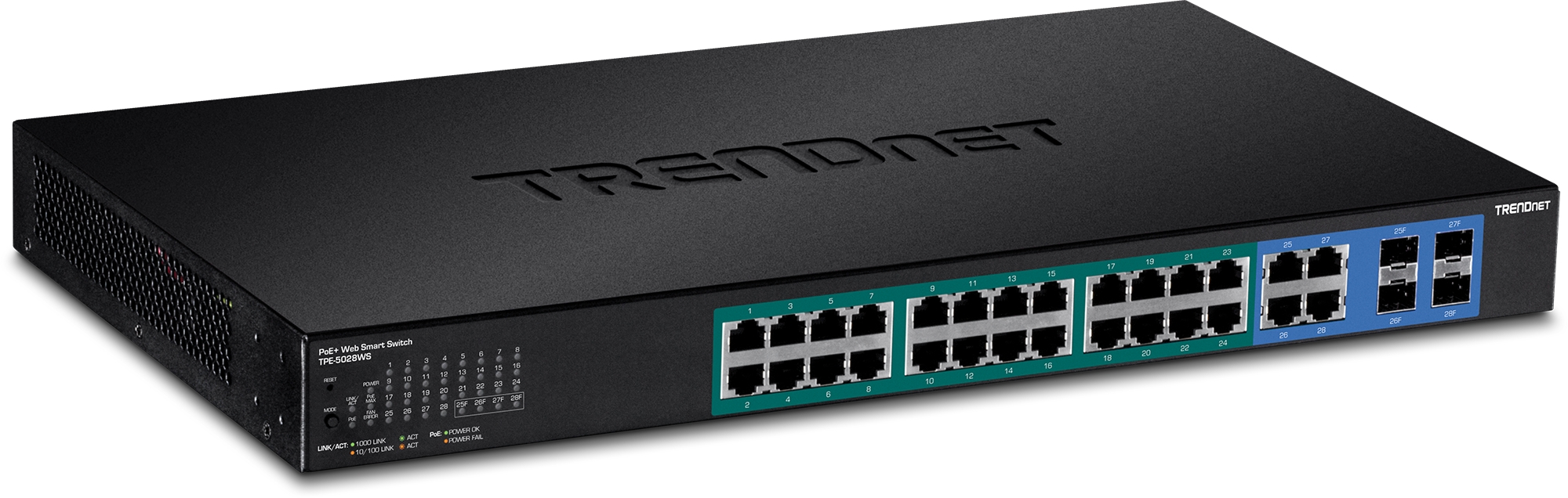 24 Port Gigabit PoE+ Switch, 19", TPE-5028WS