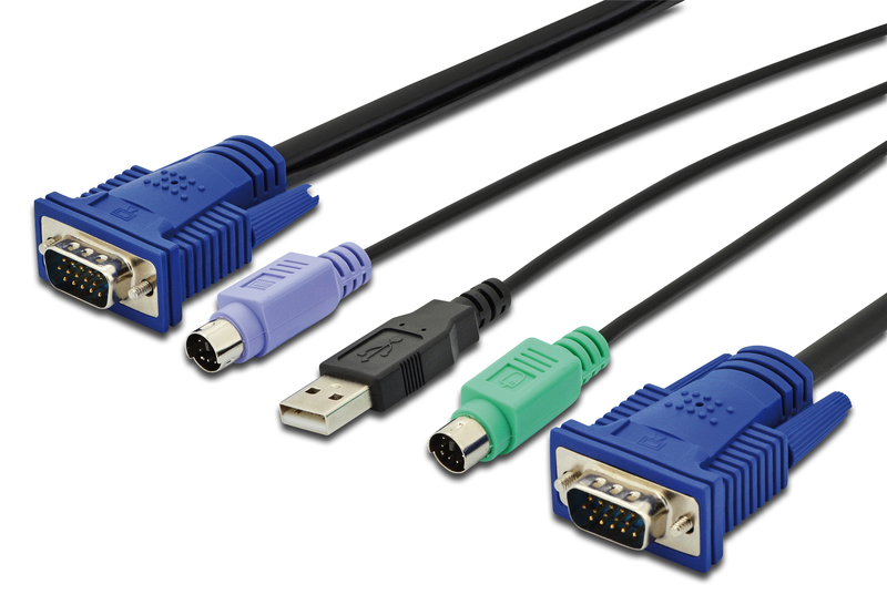 KVM-Kabel für Digitus KVM     VGA/PS2/USB auf 15pol.  1,8 m