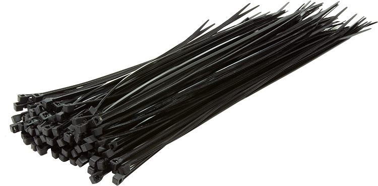 Kabelbinder, schwarz, B=3,4 mm, L=300 mm, VP 100 Stk.