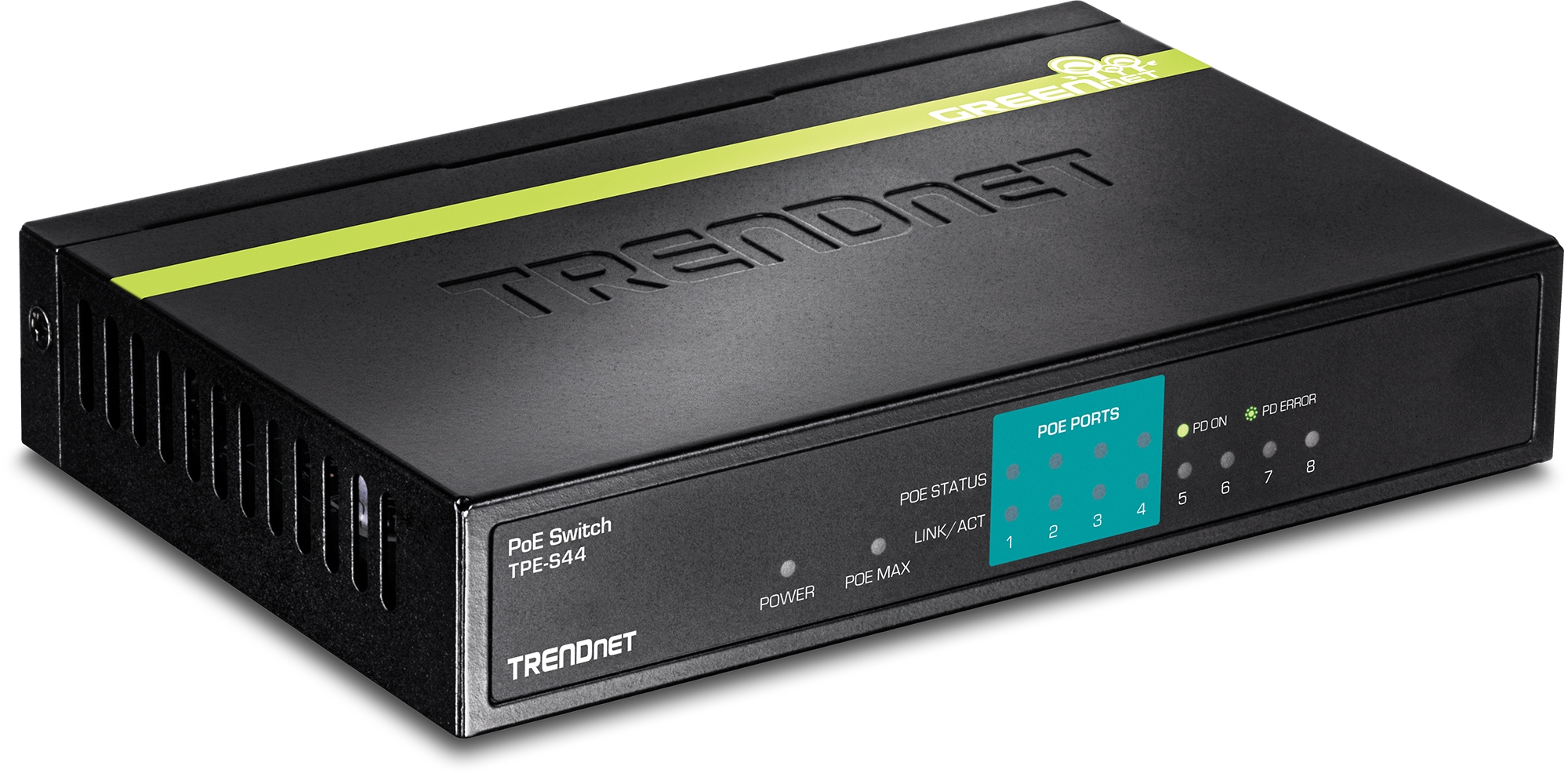 8 Port Fast Ethernet PoE Switch, Powerbudget 30 Watt, TPE-S44