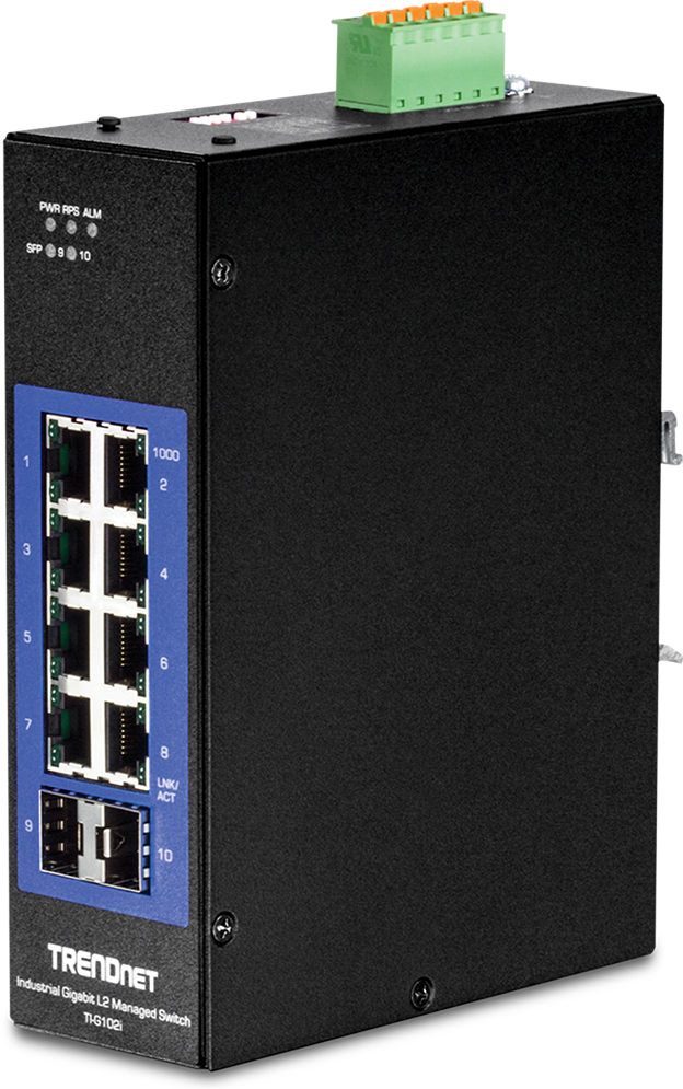 8+2 Port Gigabit Industrie Switch, managed, Layer2, IP30, TI-G102i