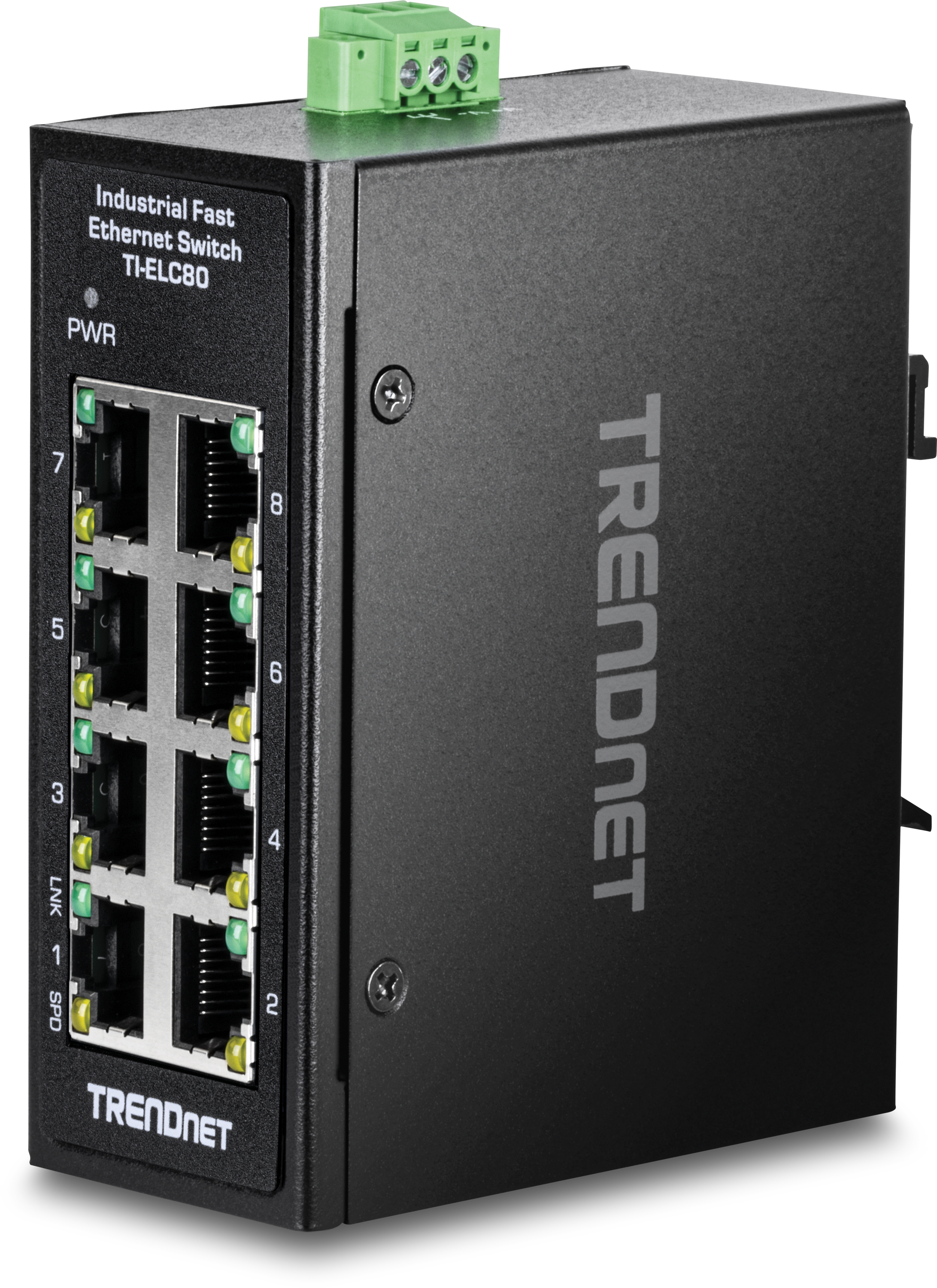 8 Port Industrie mini Switch Fast Ethernet, IP30, -40° – 75°
