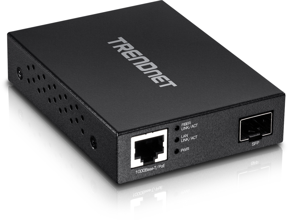 LWL PoE Converter 10/100/1000BaseTX  auf SFP, TFC-PGSFP