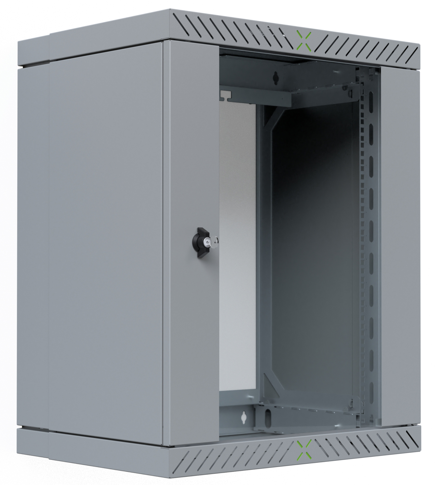Wandschrank 19" X-Rack 15 HE, 766x600x400-600 (HxBxT), grau