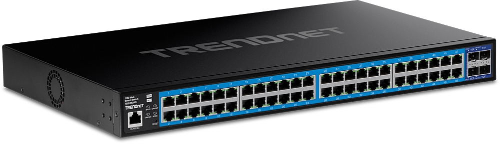 48+4 Port SFP+ Gigabit Switch, 19", WEB, SNMP, TEG-3524S