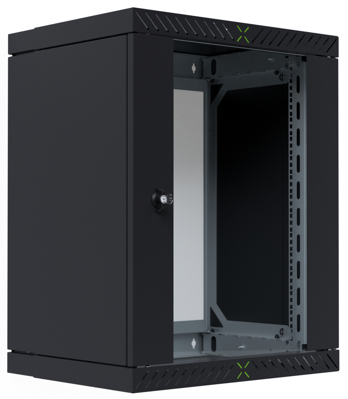 Wandschrank 19" X-Rack 15 HE, 766x600x400-600(HxBxT),schwarz