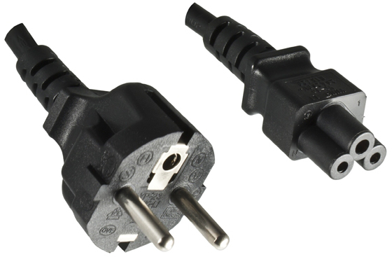 Netzkabel für Notebook, 3pol. Stecker gerade, 3,0 m, schwarz