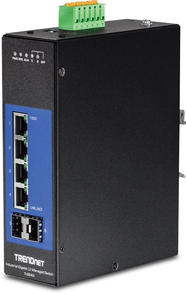 4+2 Port Gigabit Industrie Switch managed, Layer2, IP30, TI-G642i
