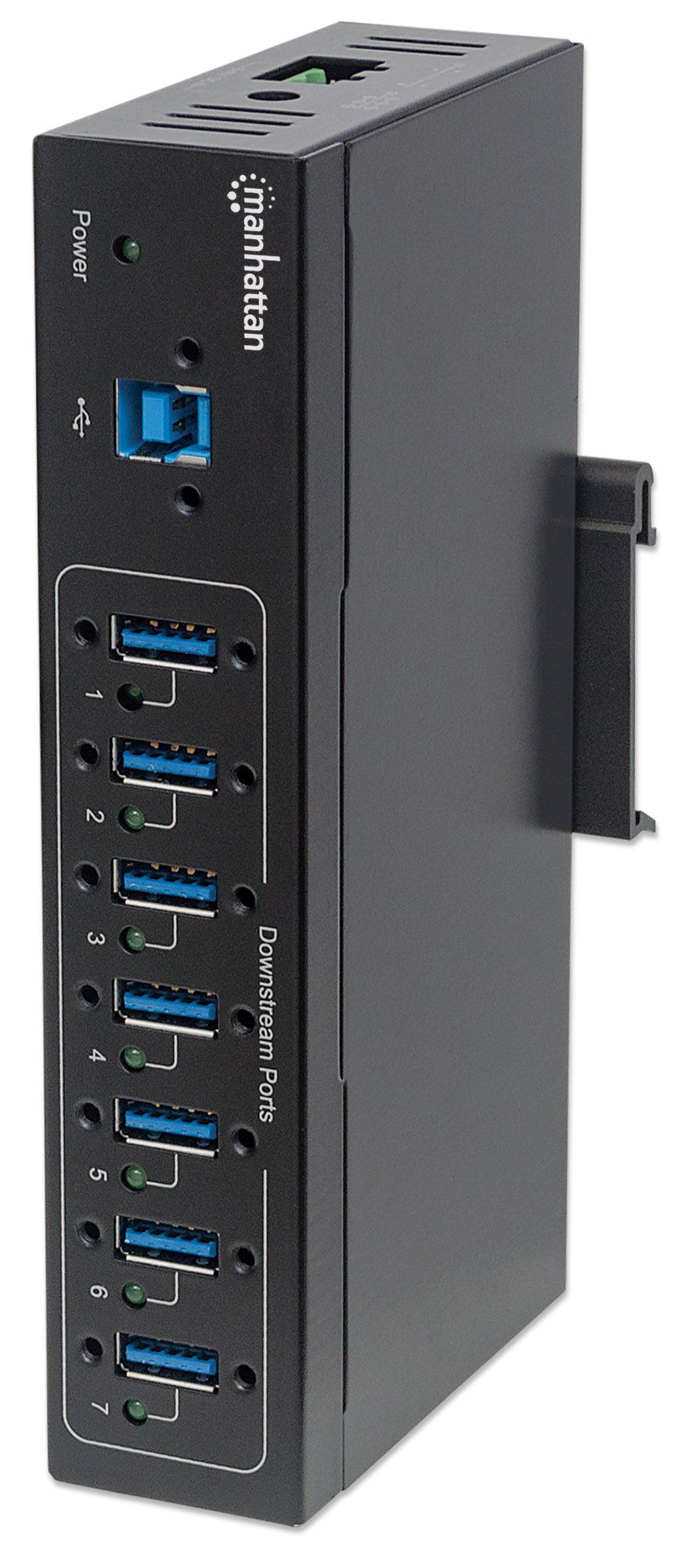 USB HUB 7-fach USB 3.0 für Hutschienen- oder Wandmontage