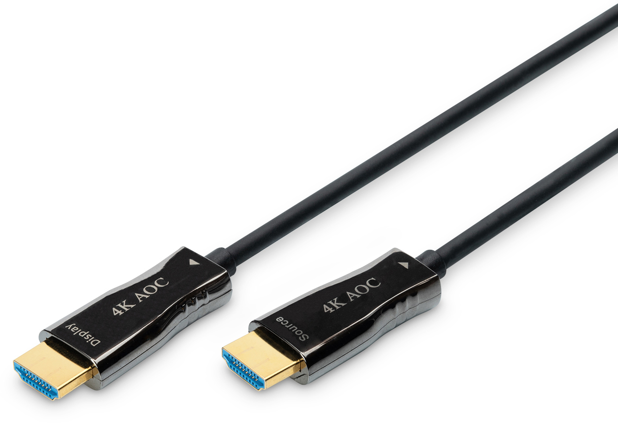 Optisches HDMI High-Speed Kabel Typ A, St./St., 15 m, Hybridkabel (Kupfer u. POF)