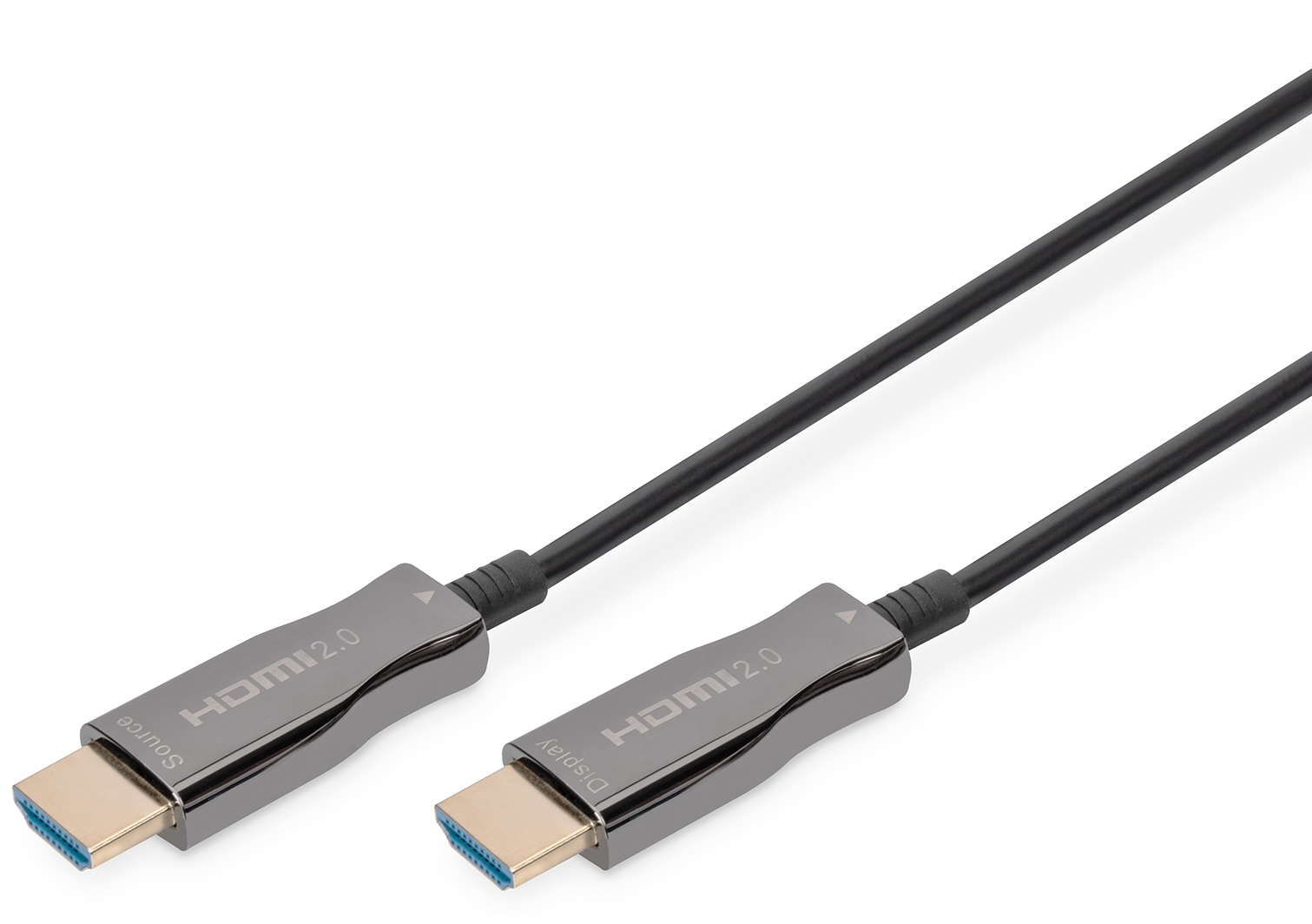 Optisches HDMI High-Speed Kabel Typ A, St./St., 15 m, Hybridkabel (Kupfer u. POF)