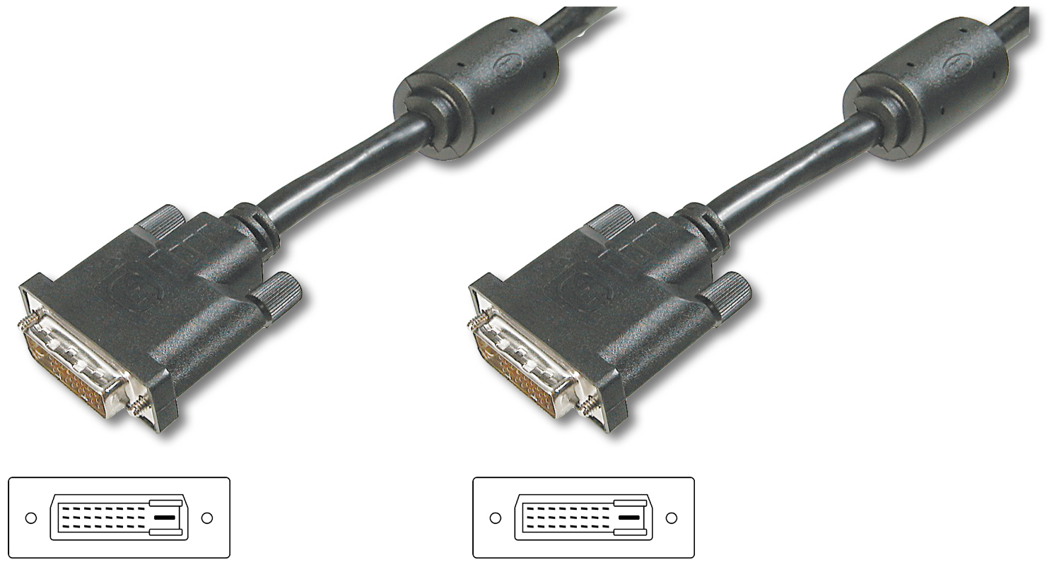 DVI Kabel 24+1 St/St     2,0 mmit Ferritkern