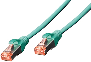 Patchkabel S/FTP    0,5 m     RJ45 St. 1:1  grün; Cat. 6