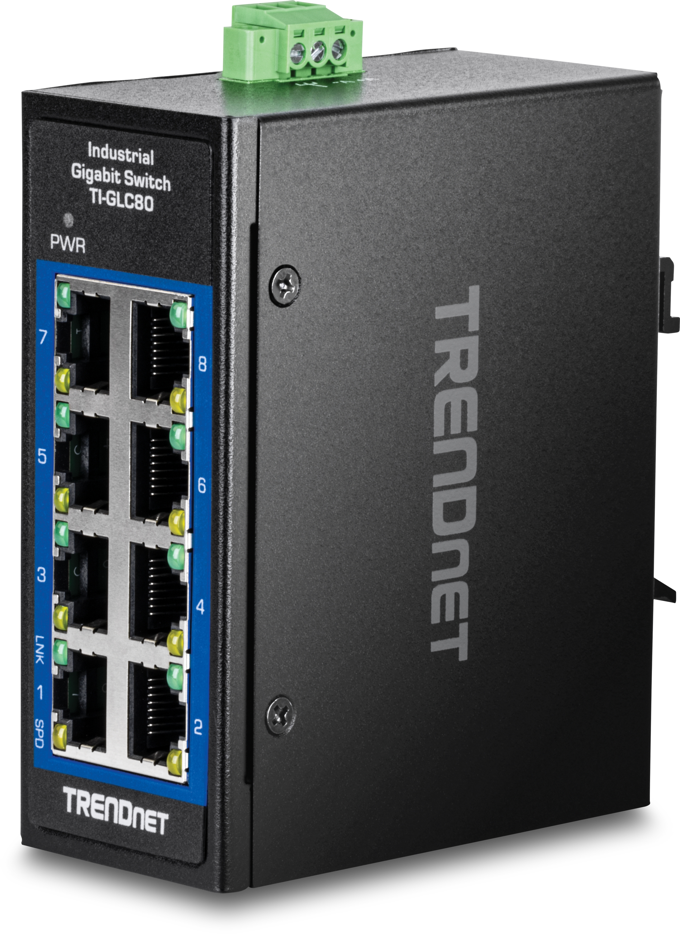8 Port Industrie mini Switch Gigabit, IP30, -40° – 75°