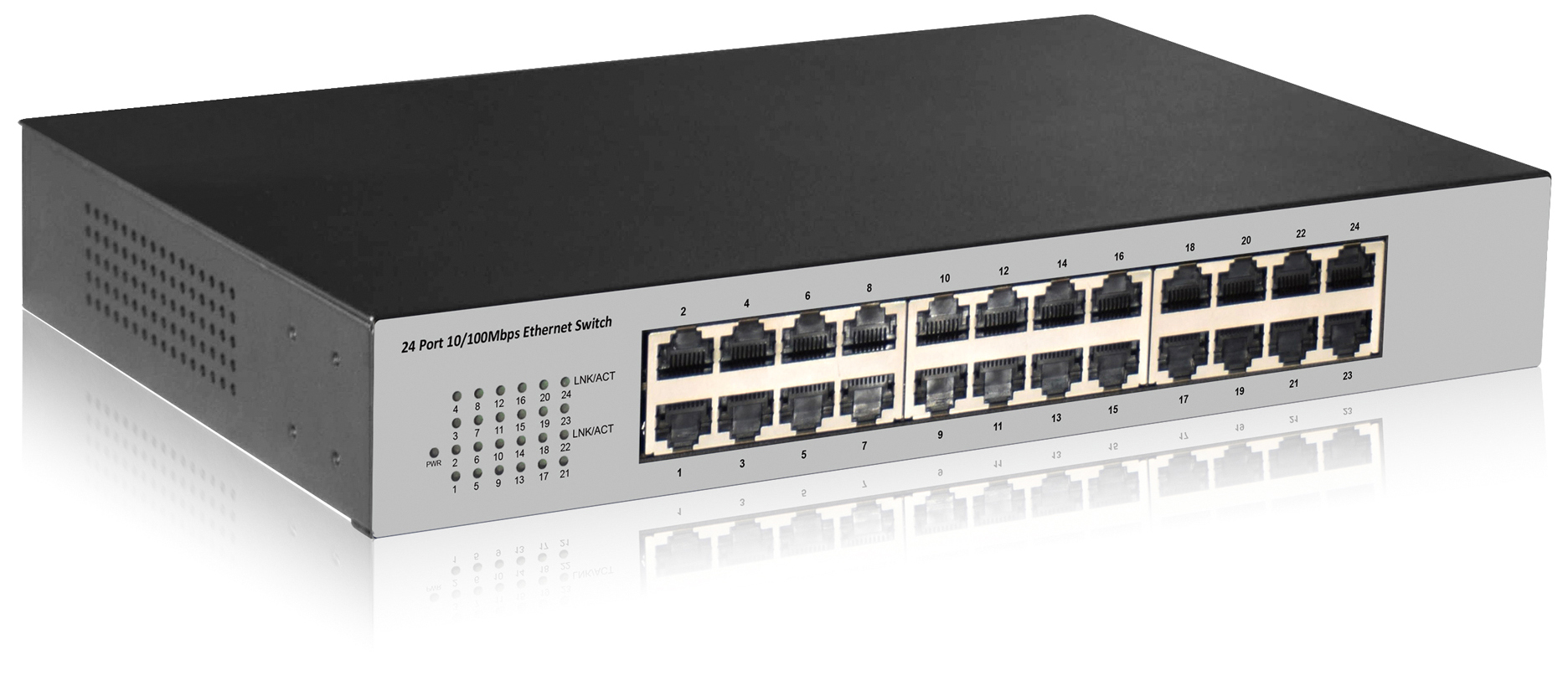 24 Port Fast Ethernet Switch, Desktop od. 19" DN-60021-1