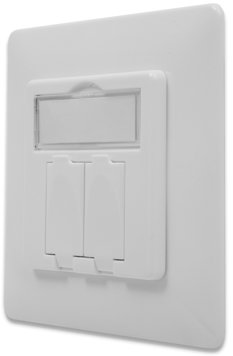 Keystone Wanddose u.P. 2-fach - reinweiß-, ohne Module, Design kompatibel