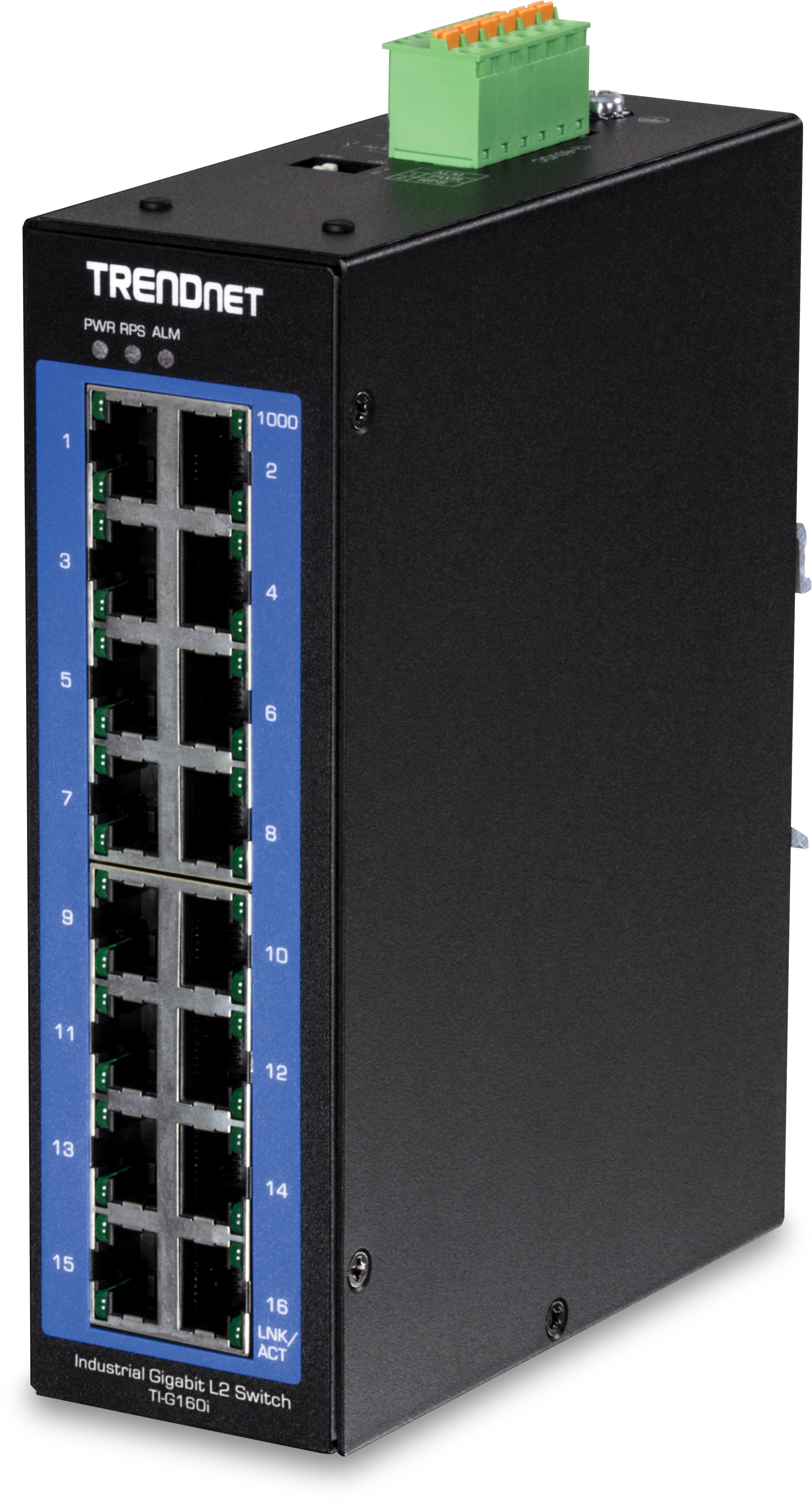 16 Port Gigabit Industrie Switch, managed, Layer2, IP30, TI-G160i