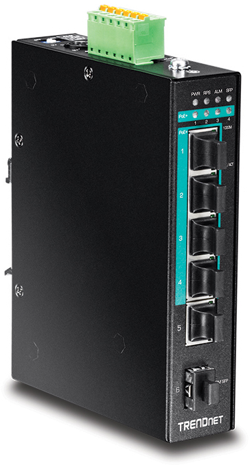 4+1 Port Gigabit Industrie PoE+ Switch, IP30, TI-PG541