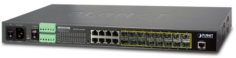 16 Port SFP Gigabit Switch, 19" MGSW-24160F