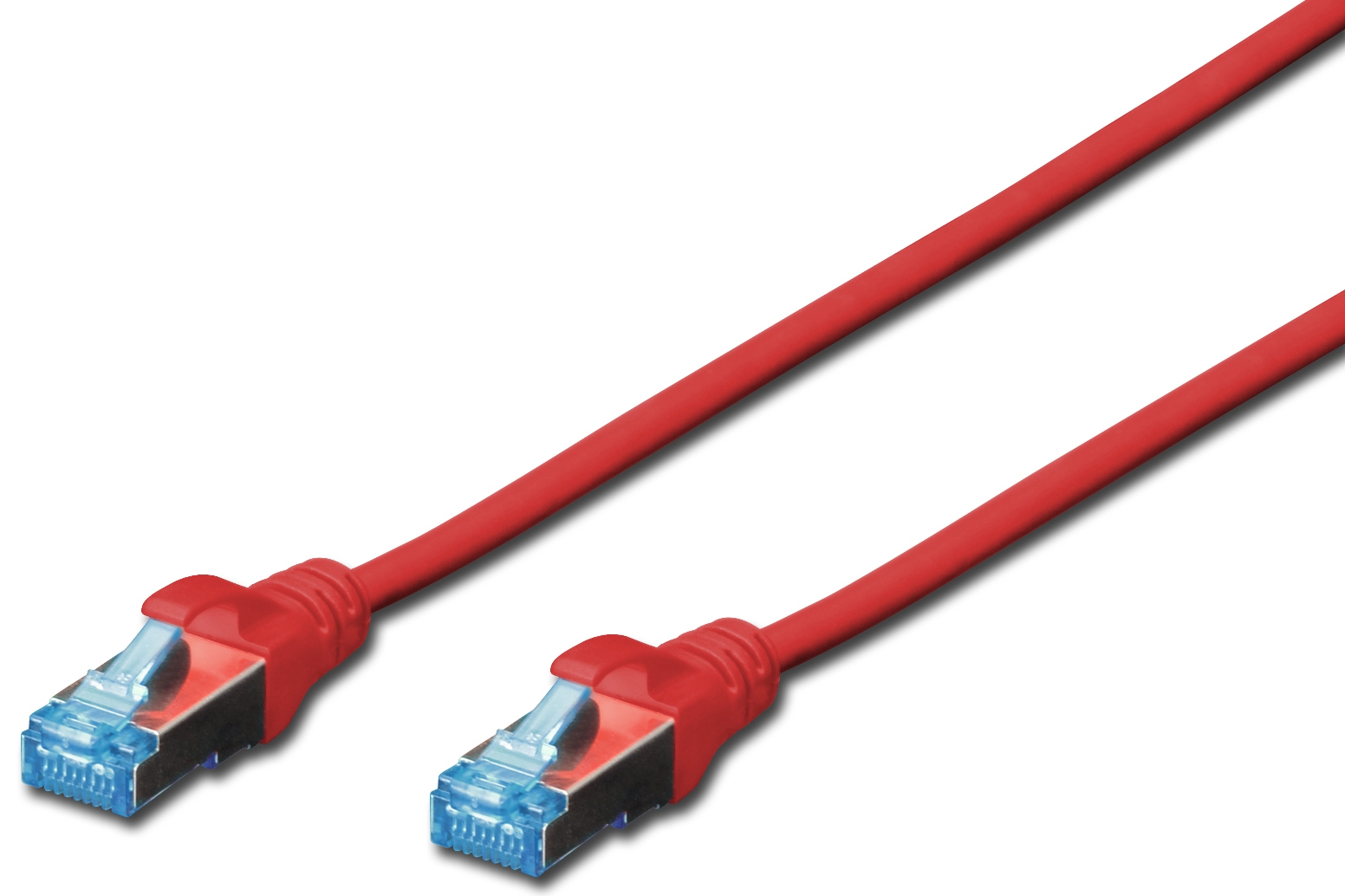 Patchkabel SF/UTP   0,5 m     RJ45 St. 1:1  rot; Cat. 5e